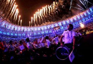 2016 Rio Paralympics - Closing Ceremony - Maracana - Rio de Janeiro, Brazil - 18/09/2016. Fireworks erupt during the closing ceremony. REUTERS/Ricardo Moraes FOR EDITORIAL USE ONLY. NOT FOR SALE FOR MARKETING OR ADVERTISING CAMPAIGNS.