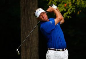 GREENSBORO, NC - AUGUST 23: Davis Love III tees off on the second hole during the final round of the Wyndham Championship at Sedgefield Country Club on August 23, 2015 in Greensboro, North Carolina. (Photo by Kevin C. Cox/Getty Images)