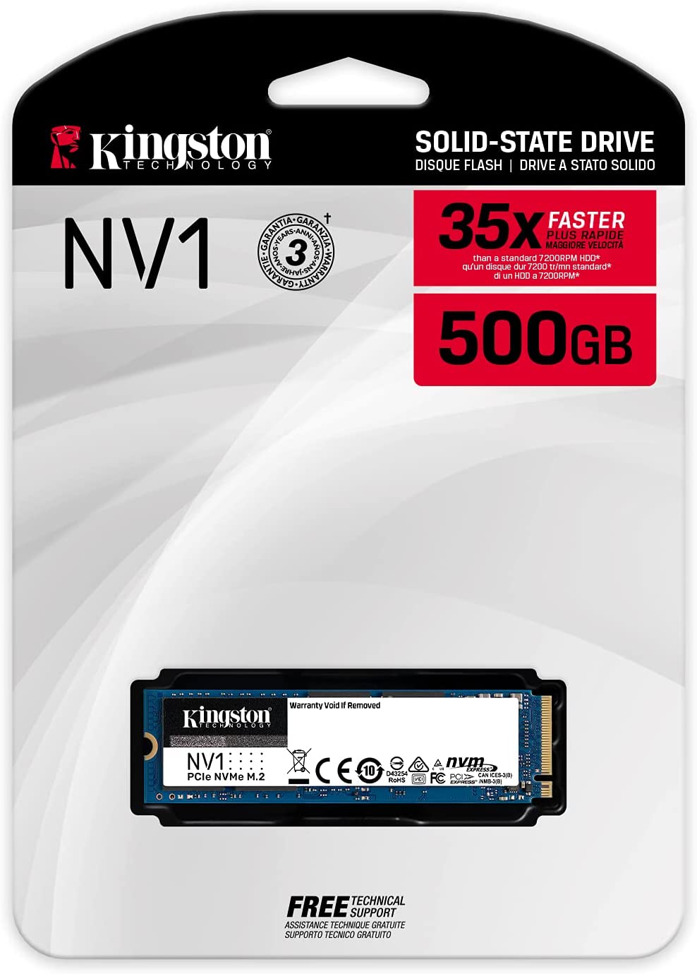 SSD NVMe M.2 Kingston de 500GB PCIe Gen 3.0