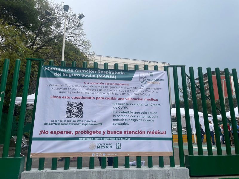 Así aparecerá el Código QR para poder atender cuestionario básico para detectar síntomas de COVID-19. Foto: IMSS.