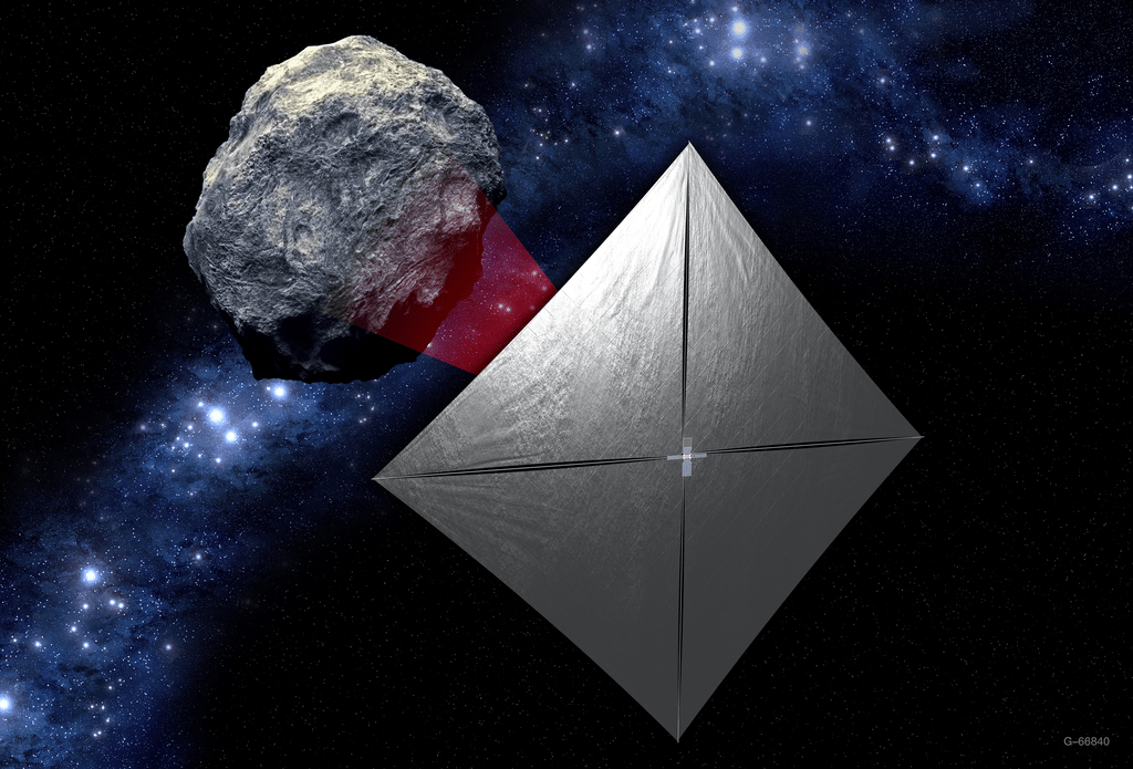 La NASA perseguirá un asteroide con una nave miniatura del tamaño de caja de zapatos y con una impresionante vela de 86 metros cuadrados 