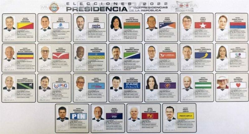 Cosa Rica boleta electoral 2022