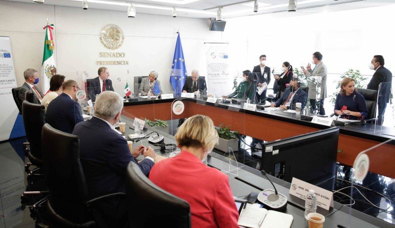 Diputados del Parlamento Europeo se reúnen con legisladores mexicanos para modernizar acuerdo comercial. Foto de Senado de México