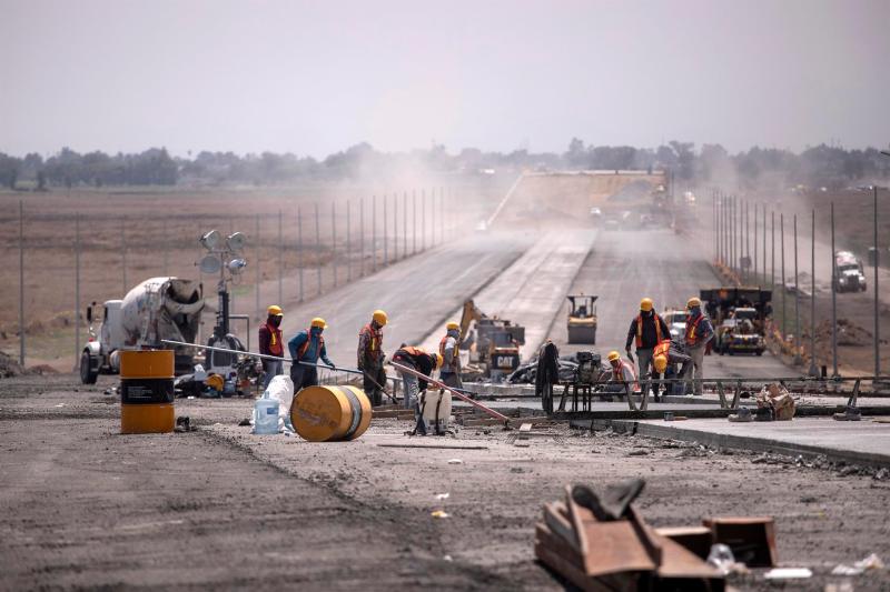 Obras de interconexión del AIFA. Foto de EFE.