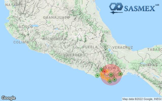 Sismo con epicentro en Oaxaca. Foto: SASMEX.