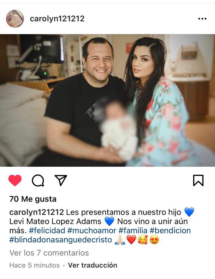 Levi Adams bebe hijo López Beltran