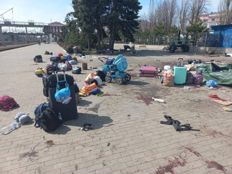 Ataque a estación de tren en Kramatorsk. Foto de EFE