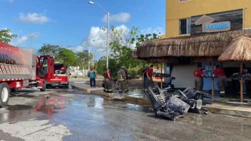 Se incendia bar en fraccionamiento al norte de Cancún, sin lesionados pero cuantiosos daños