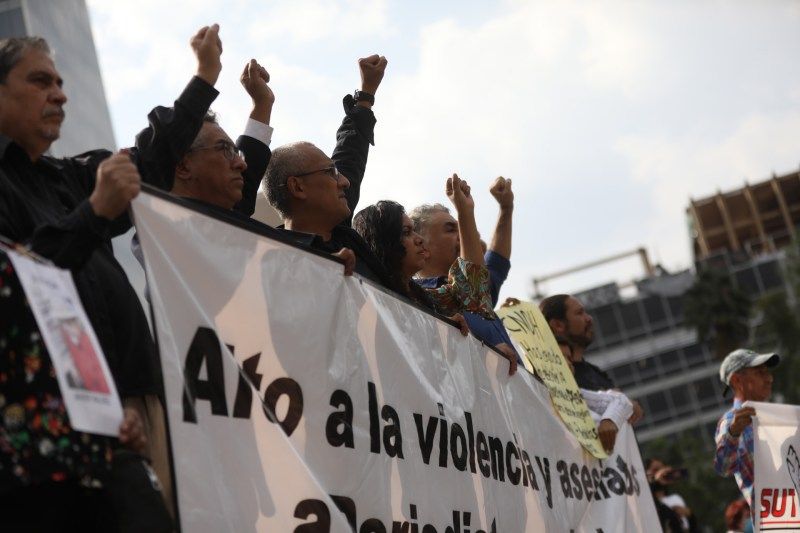 Periodistas protestan en Ciudad de México ante ola de violencia contra la prensa