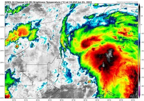 ACTUALIZACIÓN: Se desarrolla la perturbación tropical #91L al sur de Quintana Roo; trae más lluvias