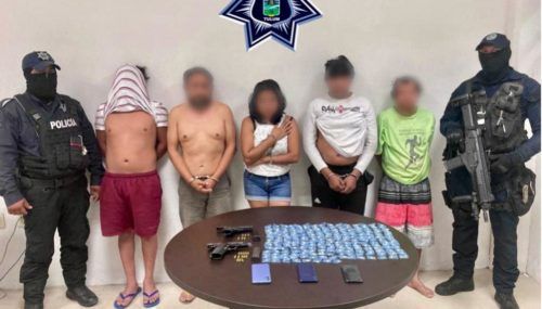 SIN TREGUA A LA DELINCUENCIA: Caen 5 personas con 200 dosis de droga en Tulum que al parecer se les relaciona con hechos violentos