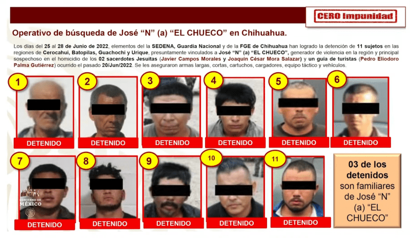 Detenidos operativo El Chueco Urique Chihuahua
