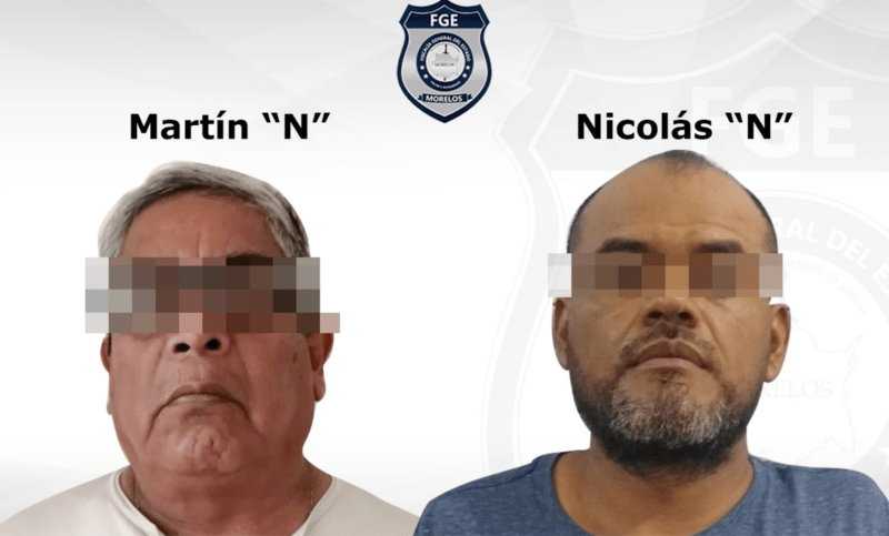 Detienen a dos involucrados en asesinato del exalcalde de Xoxocotla, Benjamín López. Foto de Fiscalía Morelos