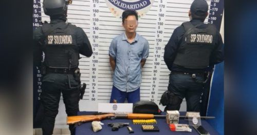 Detenido con una escopeta y una escuadra en Playa del Carmen