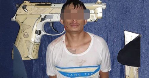 Detienen a malandro con una pistola 9mm en In House