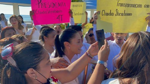 Niega Claudia Sheinbaum hacer precampaña en Quintana Roo, pese a propaganda en Chetumal