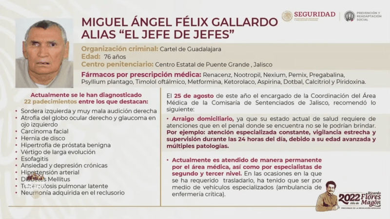 Padecimientos Miguel Ángel Félix Gallardo