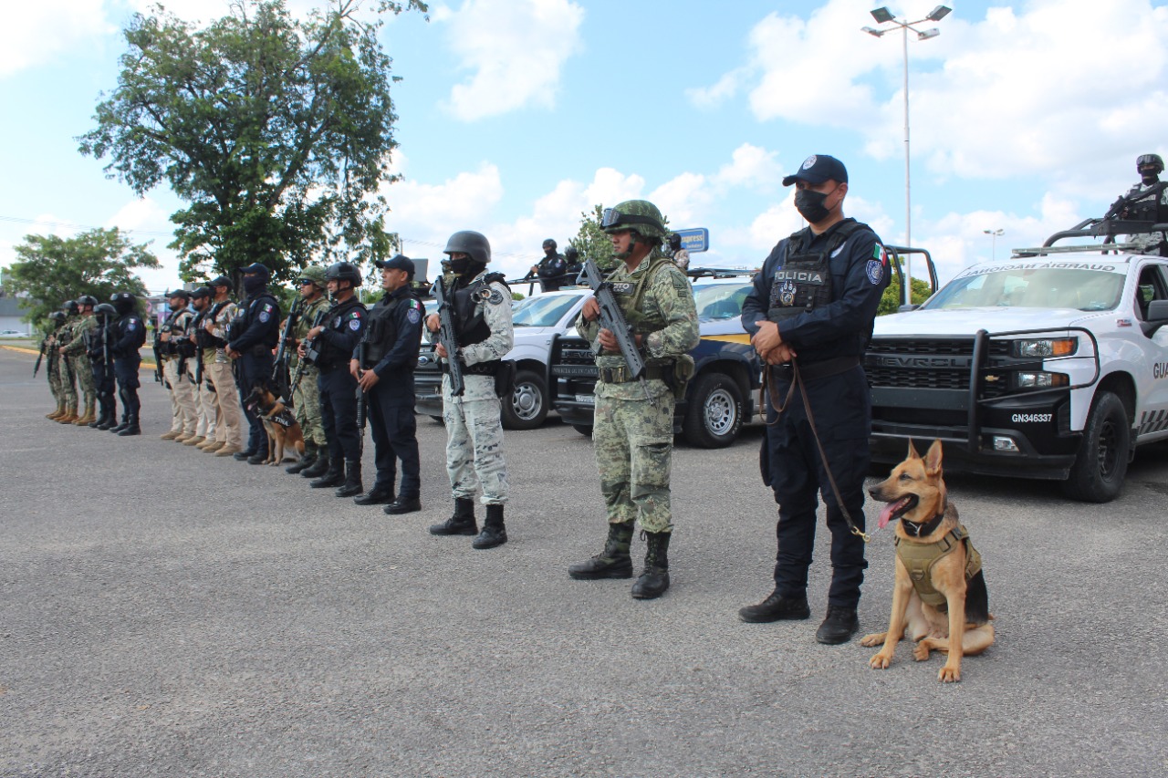 El grupo de coordinación para la construcción de paz y seguridad de Quintana Roo realiza operativo móvil coordinado