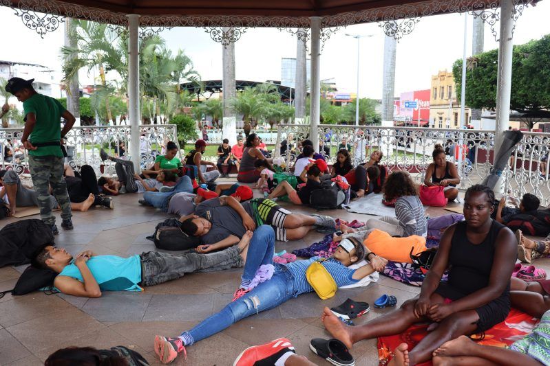 Primera deportación de venezolanos sorprende a migrantes en Chiapas. Foto de EFE