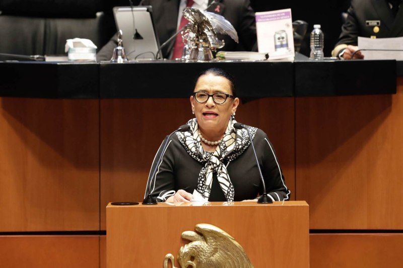 Rosa Icela Rodríguez comparece ante el Senado de la República