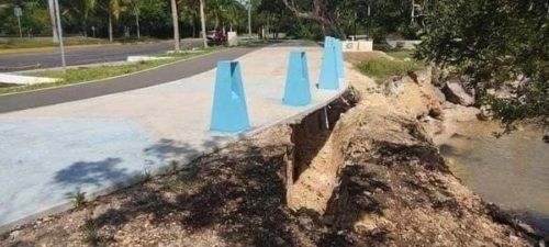 Salen a la luz vicios ocultos de obras de Carlos Joaquín en el Bulevar Bahía