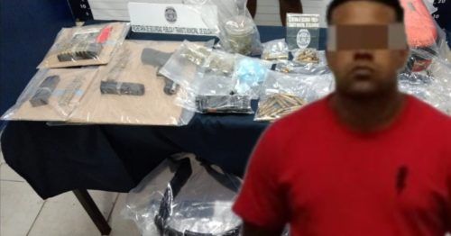 Aseguran a tabasqueño con arsenal de cartuchos y un arma de fuego además de droga