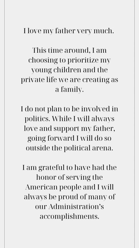 Ivanka Trump declaración