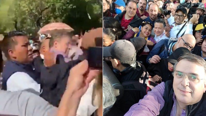 #Video Marcelo Ebrard sufre agresión durante marcha