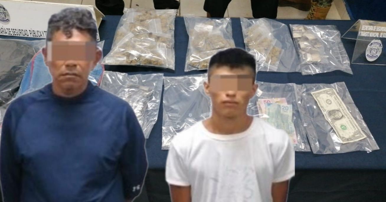 Capturan a par de narcomenudistas con más de 150 dosis de drogas