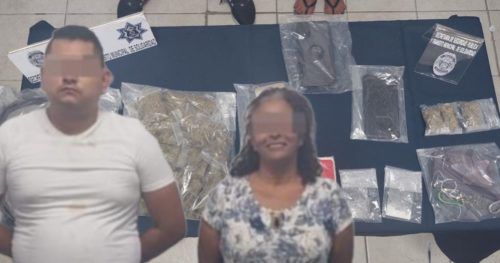 Atoran a pareja de narcomenudistas con casi 50 dosis de droga en Puerto Aventuras