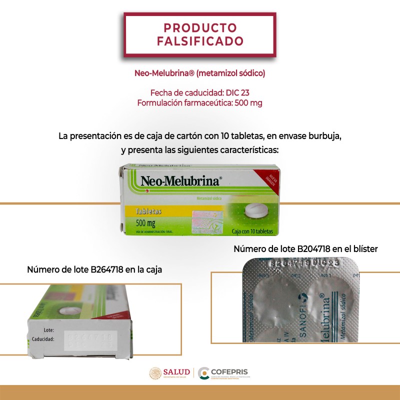 Cofepris alerta por falsificación de medicamentos y venta de fármaco sin autorización - neo-melumbrina-1024x1024