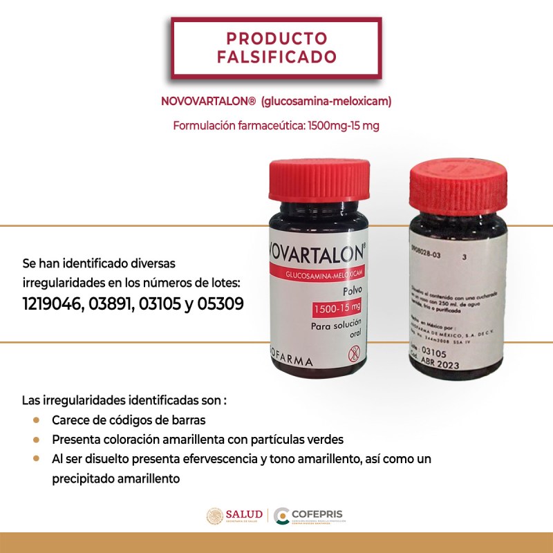 Cofepris alerta por falsificación de medicamentos y venta de fármaco sin autorización - novovartalon-1024x1024
