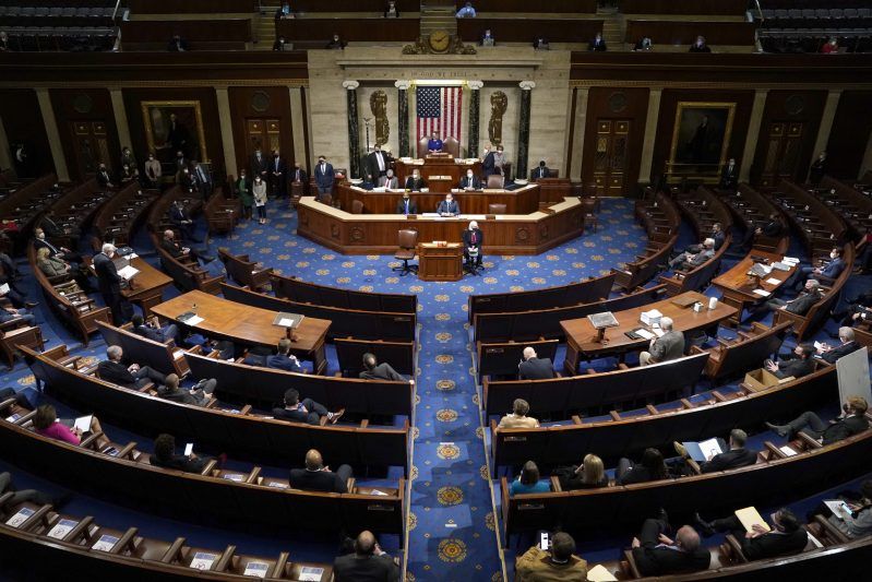 Vista de la Cámara de Representantes de Estados Unidos en Washington. La Cámara Baja de EE.UU. aprueba proteger por ley el acceso a los anticonceptivos. Foto de EFE/ Drew Angerer/Pool.