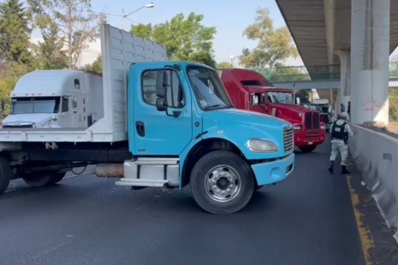 autopista México Pachuca bloqueo transportistas 31mar23