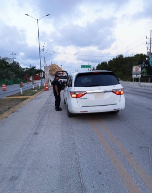 Instalan punto de control preventivo en Tulum