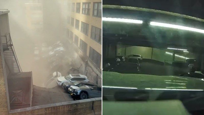 Colapsa estacionamiento en Nueva York