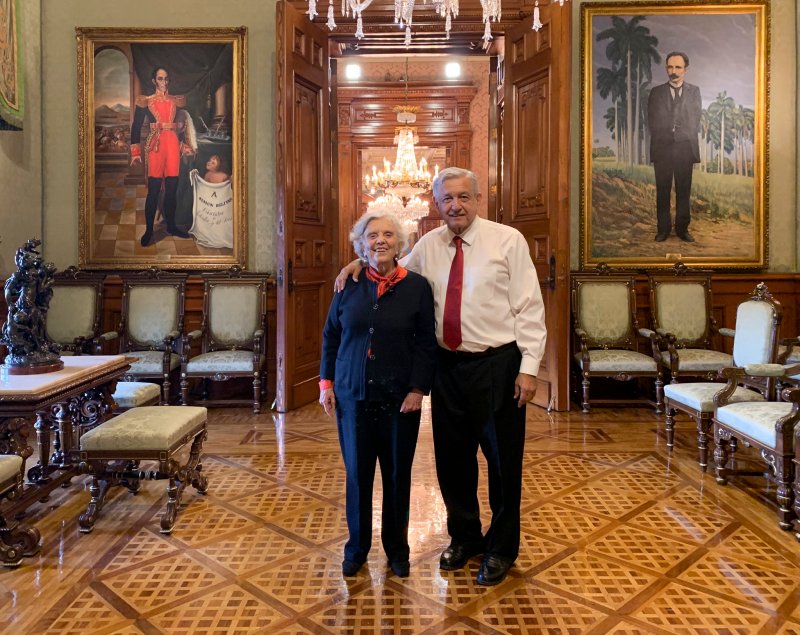 Elena Poniatowska recibirá este miércoles la Medalla Belisario Domínguez sin López Obrador - amlo-lopez-obrador-elena-poniatowska-1024x813