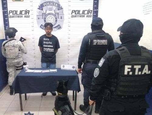 Chilango“balconeado” por un agente canino en Playa del Carmen