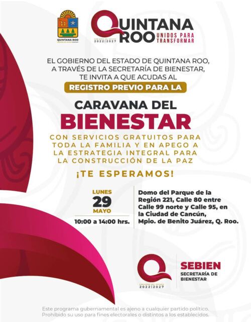 Caravana del Bienestar acercará servicios gratuitos a la región 221, en Cancún