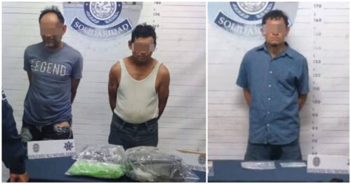 Atrapan a tres sujetos en posesión de 90 dosis de droga en Playa del Carmen