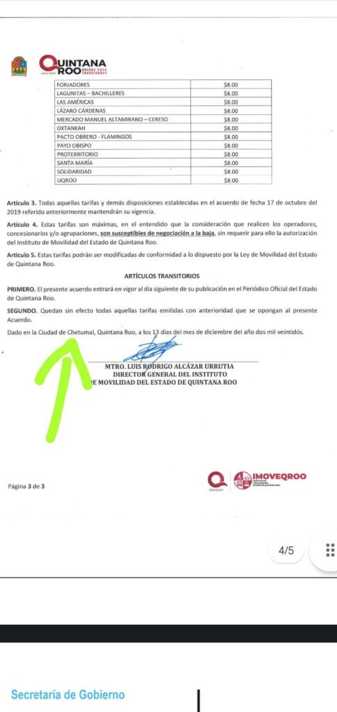 UN PESITO Aprueban aumento a tarifas de combi en Chetumal