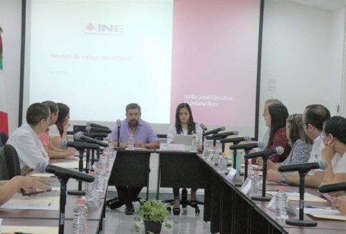 Reunión de trabajo INE Quintana Roo – IEQROO para los trabajos de organización y desarrollo del PEL concurrente 2023-2024