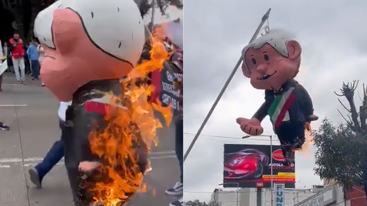 SCJN y CJF condenan quema de piñata con figura de AMLO durante protesta SCJN y CJF condenan quema de piñata con figura de AMLO durante protesta