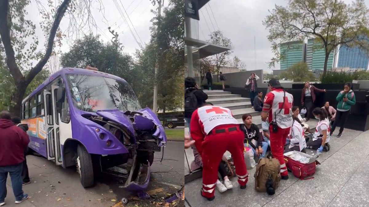 Transporte público choca contra árbol en Paseo de la Reforma; hay 25 lesionados Transporte público choca contra árbol en Paseo de la Reforma; hay 25 lesionados