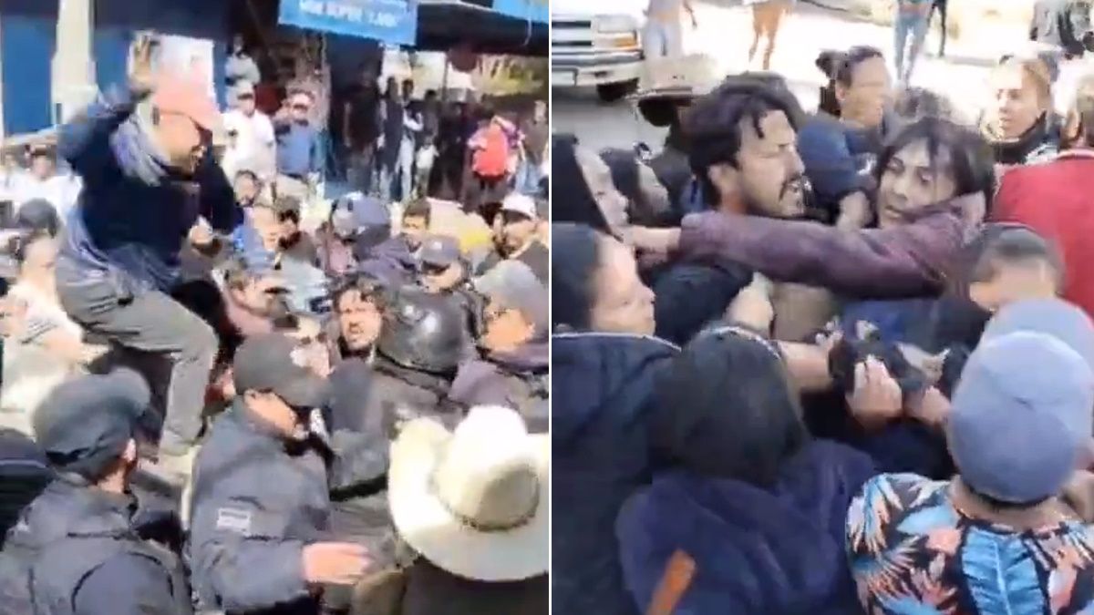 Vecinos enfrentan a policías durante protesta por falta de servicios en Pátzcuaro Vecinos enfrentan a policías durante protesta por falta de servicios en Pátzcuaro