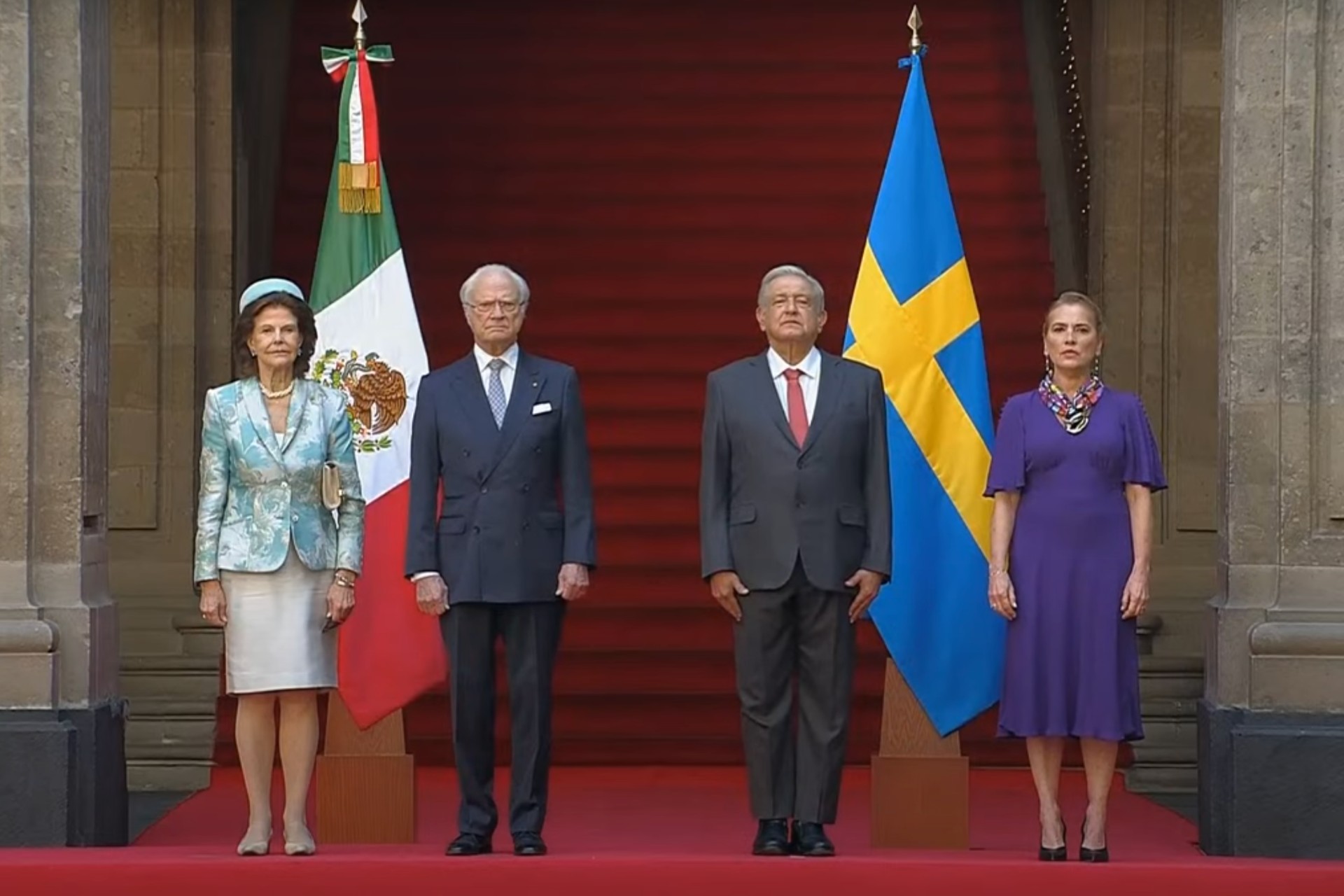 AMLO da la bienvenida en Palacio Nacional a los reyes de Suecia AMLO da la bienvenida en Palacio Nacional a los reyes de Suecia