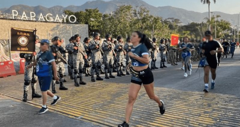 Ejército, Fuerza Aérea y GN realizan carrera deportiva y espectáculo aéreo “La Gran Fuerza de México” Guerrero 2025