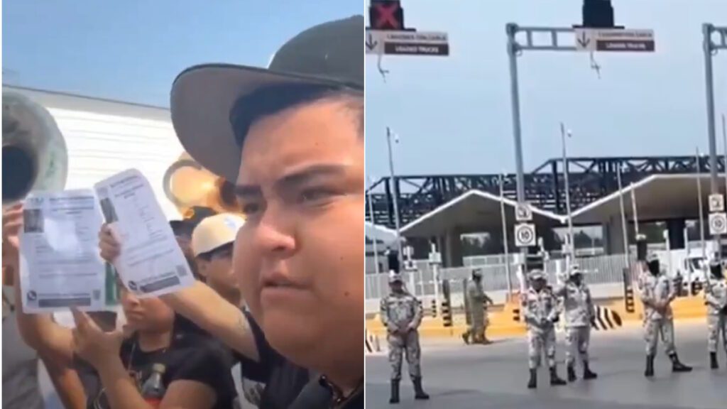 Protestan en el Puente Internacional Pharr-Reynosa por desaparición de integrantes del grupo ‘Fugitivo’